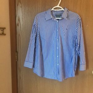 Ralph Lauren royal blue and white striped blouse.